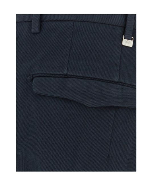 Pt Pantaloni Blue Casual Trousers With Belt Loops for men