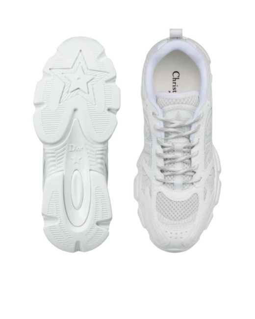 Dior White Chrono Lace-Up Sneakers