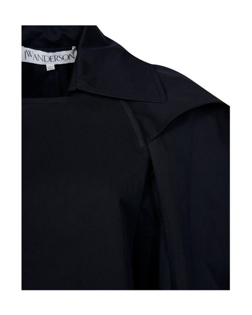 J.W. Anderson Blue Jw Anderson Asymmetric Cape Trench Coat