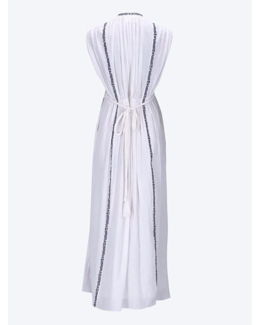 Isabel Marant White Isabel Marant Étoile Embroidered Sleeveless Dress