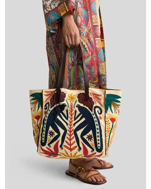 Etro Multicolor X Tabby Booth Nylon Unfold Me Bag With Print