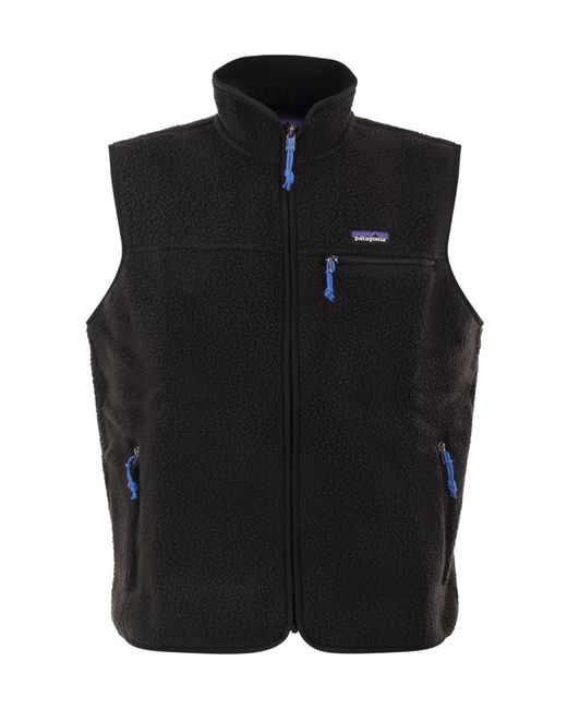 Patagonia Black Retro Pile Fleece Vest for men