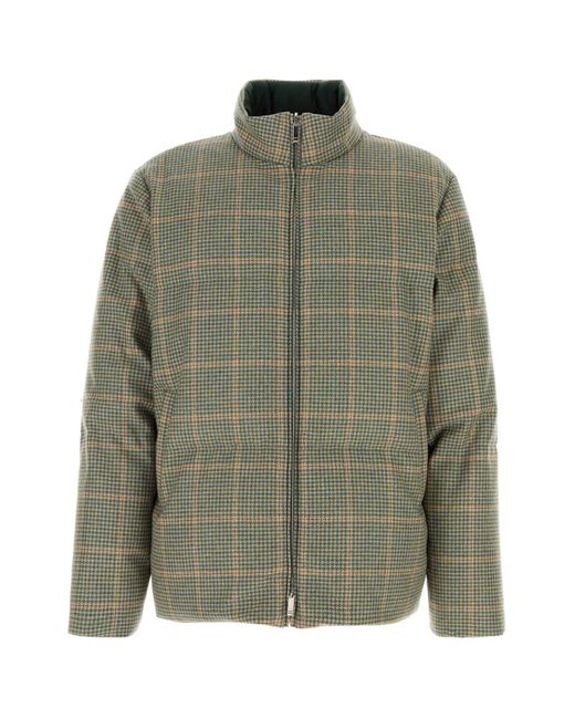 Thom Browne Green Reversible Funnel Neck Down Jacket for men