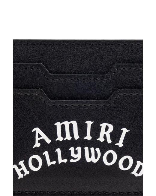 Amiri Black Hollywood Logo Printed Wallet for men