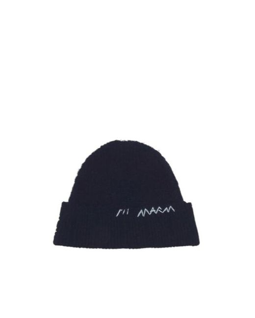 Marni Blue Wool Mending Beanie for men