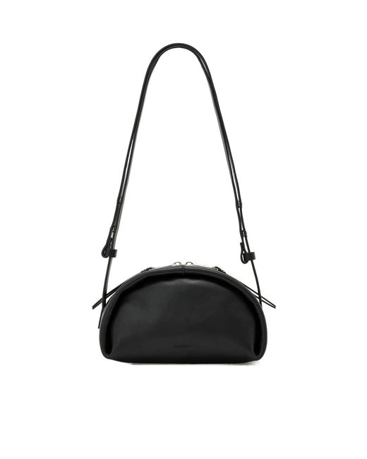 AllSaints Black Zippered Shoulder Bag