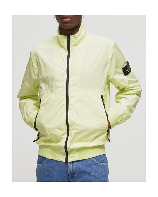 Stone Island Green Logo-Detail Zip-Up Jacket for men