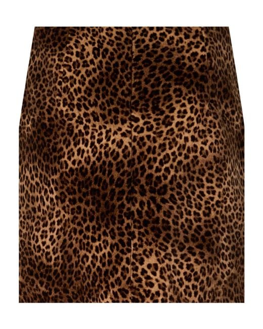 Weekend by Maxmara Brown Camel Spot Printed Half Skirt