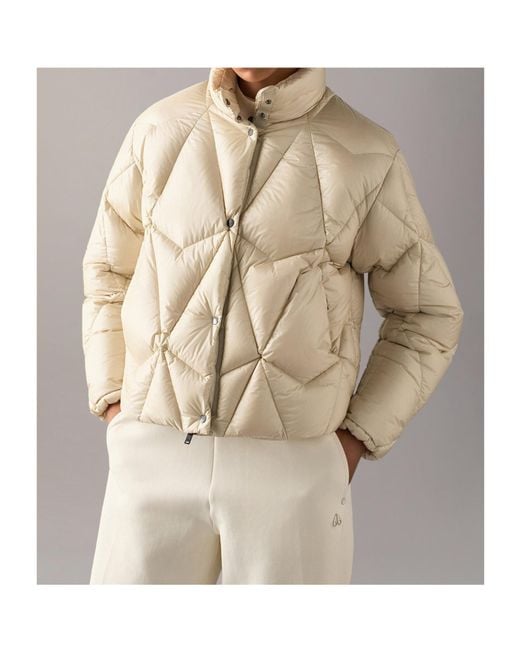 Moose Knuckles Natural Quilted Patch Down Jacket