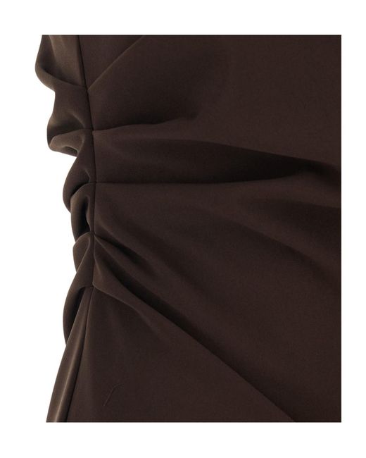 P.A.R.O.S.H. Black One-Shoulder Ruched Dress
