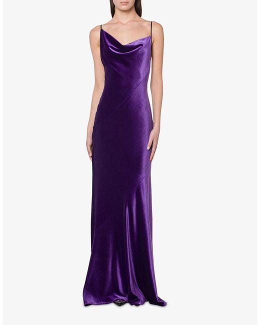 Philosophy Di Lorenzo Serafini Purple Draped Sleeveless Dress