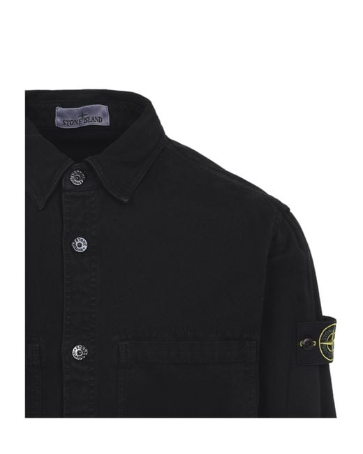 Stone Island Blue Organic Cotton Shirt for men