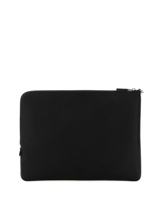 Prada Black Zipper Clutch for men