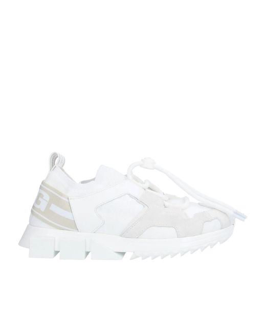 Dolce & Gabbana White Solid Color Sneakers