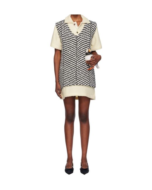 J.W. Anderson Black Chevron-Knit Top