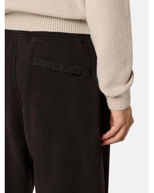 Stone Island Black Logo Patch Tapered-Leg Pants for men