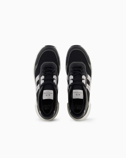 ARMANI EXCHANGE Black Sneakers With Contrasting Details for men