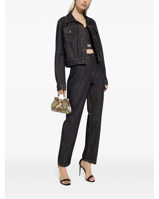 Dolce & Gabbana Blue High-Rise Straight Jeans