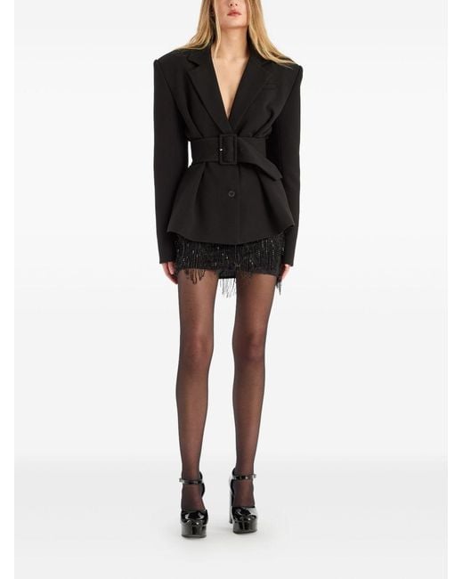 ROTATE BIRGER CHRISTENSEN Black Suiting Belted Blazer