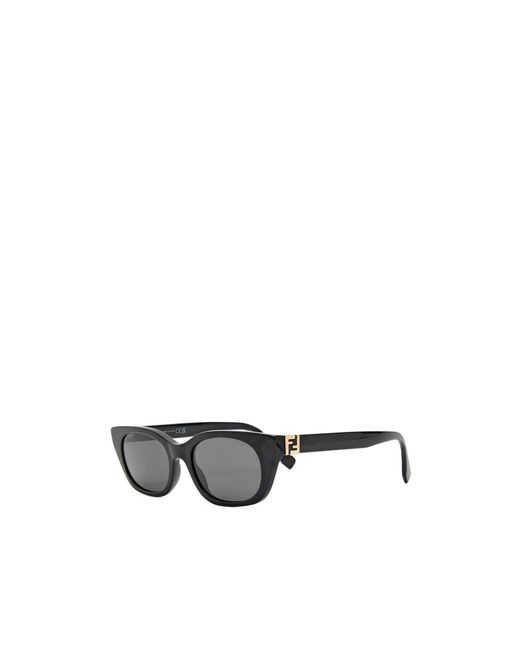 Fendi White Narrow Cat-Eye Sunglasses