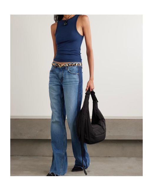 Re/done Blue X Hanes Ribbed Stretch-Modal Tank