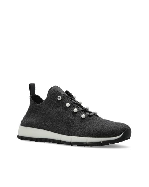 Jimmy Choo Black Veles Knit Low-Top Sneakers