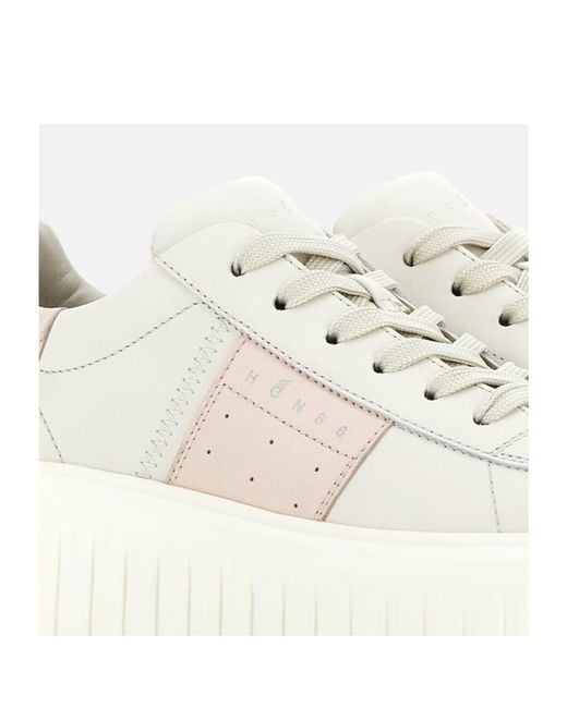 Hogan White H-Stripe Logo Printed Sneakers