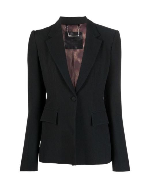 Philipp Plein Black Notched-Lapels Single-Breasted Blazer