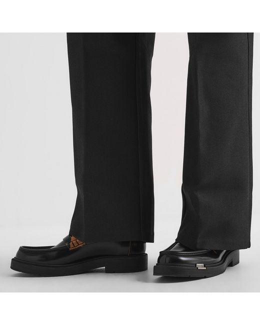 Maison Margiela Black Solid Color Loafers for men