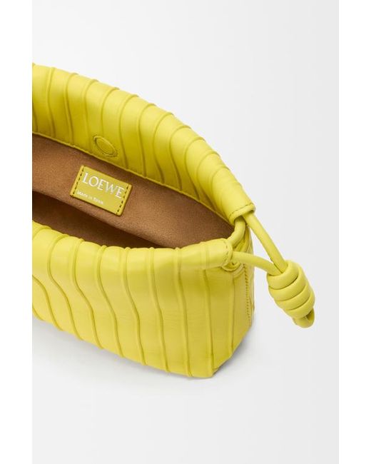 Loewe Yellow Mini Flamenco Pleats Purse