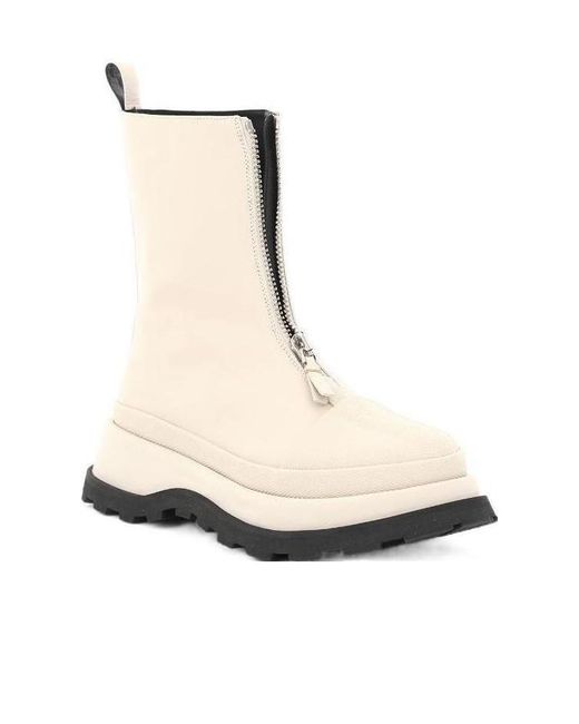 Jil Sander White Ankle Zipped Boots