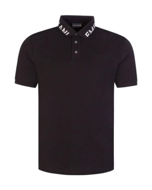 Emporio Armani Black Short-Sleeved Polo Shirt for men