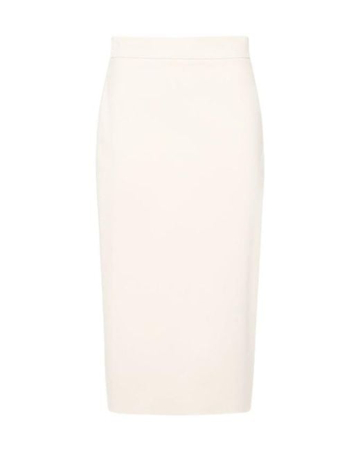 Max Mara White Eden Mid-Length Skirt