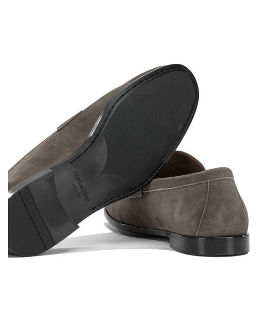 Ferragamo Gray 'Tiberio' Moccasins for men