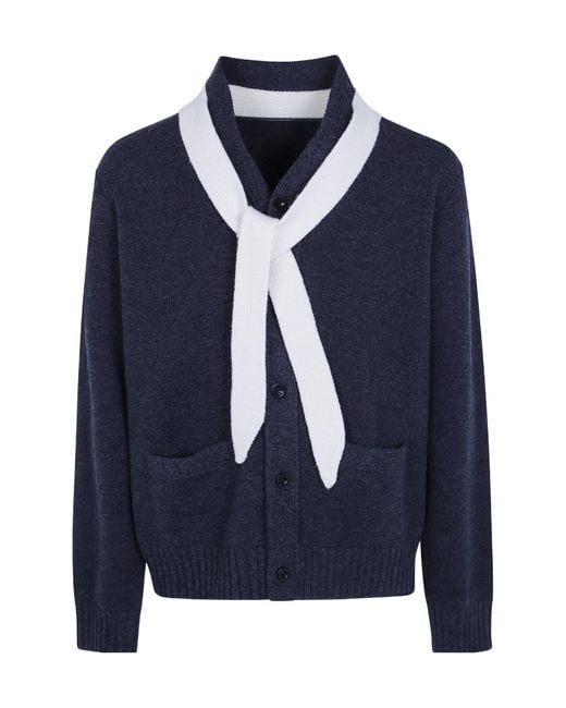 Sacai Blue Long-Sleeve Cardigan for men
