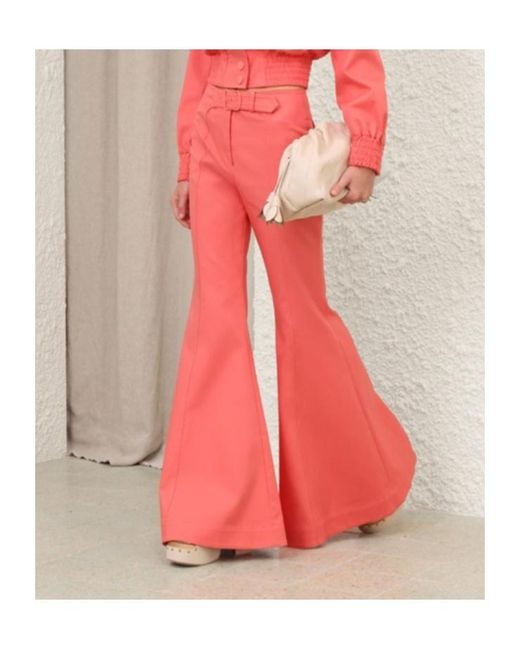 Zimmermann Pink Alchemy Drill Super Flare Pants
