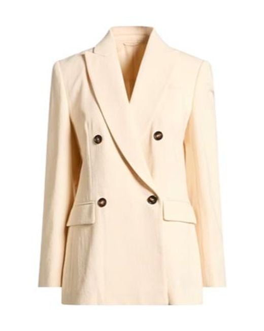 Brunello Cucinelli Natural Minimalist Double-Breasted Blazer