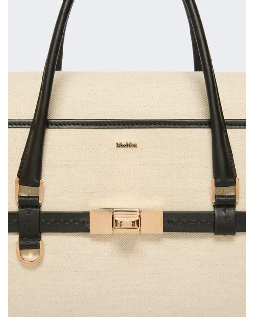 Max Mara Natural Small Margaux Lock Tote Bag