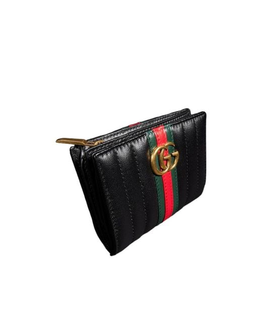 Gucci Black Gg Marmont Small Wallet