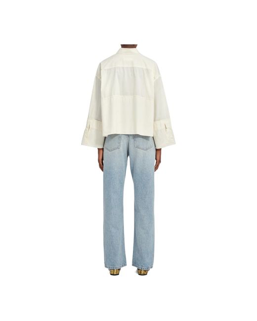 MM6 by Maison Margiela White Wide-Sleeved Poplin Shirt