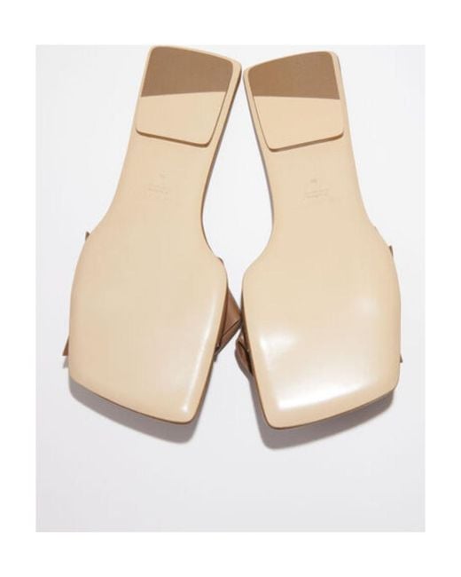 Acne Brown Bow-Detailing Leather Slides