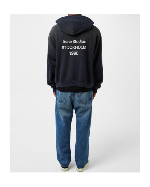 Acne Blue Logo Print Sweatshirt for men