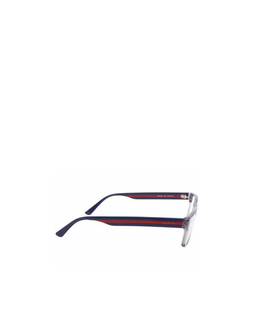 Gucci White Eyewear Rectangle Frame Glasses for men
