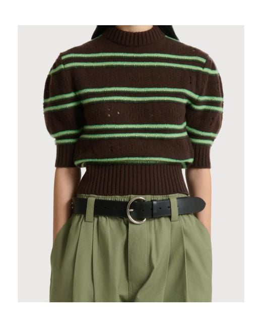 Marni Green Openwork Knit Sweater