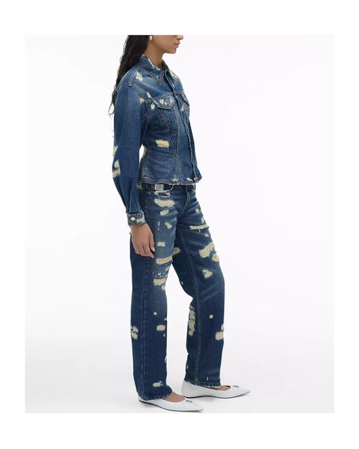 Marc Jacobs Blue Distressed Denim Jacket