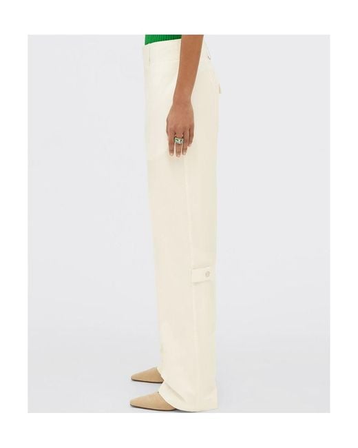 Bottega Veneta White Wide-Leg Trousers