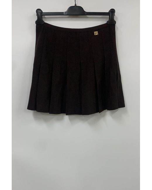 Givenchy Brown 4G Plaque Mini Pleated Skirt