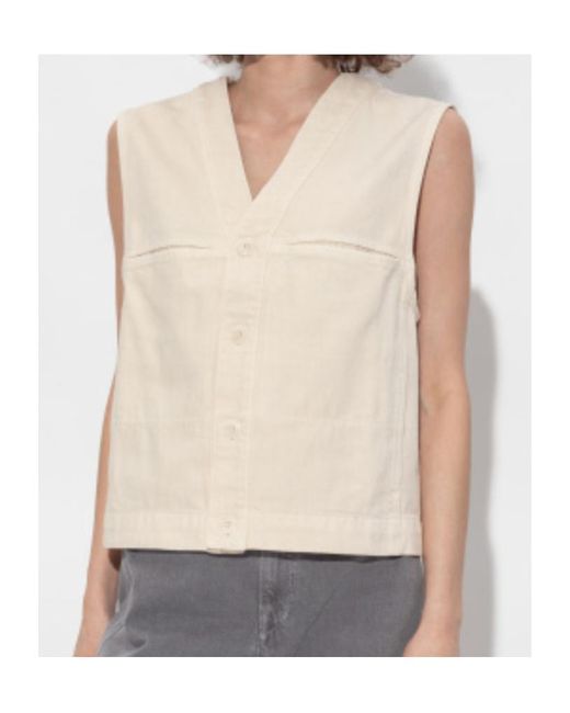 Lemaire Natural V-Neck Denim Vest