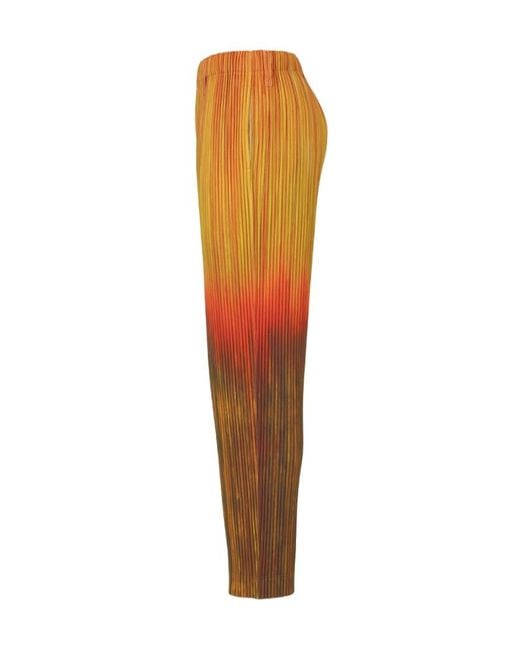 Homme Plissé Issey Miyake Orange Homme Plissé Issey Miyake Gradient Pleated Pants for men