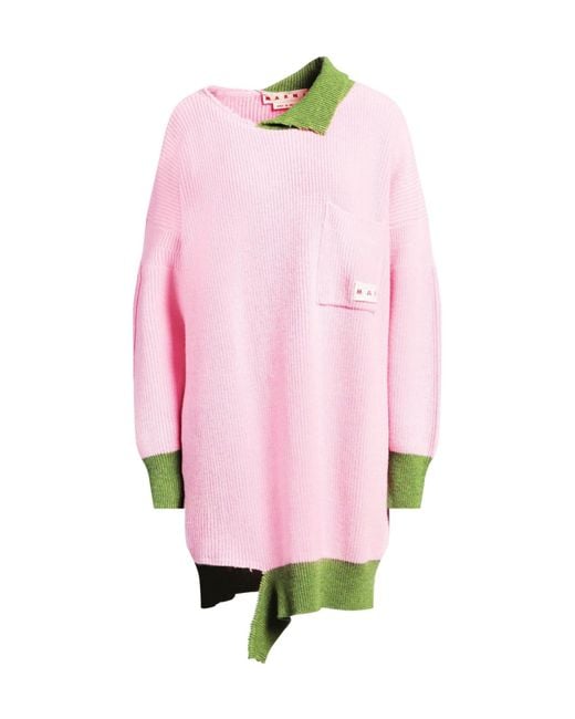 Marni Pink Two-Tone Knitted Dress